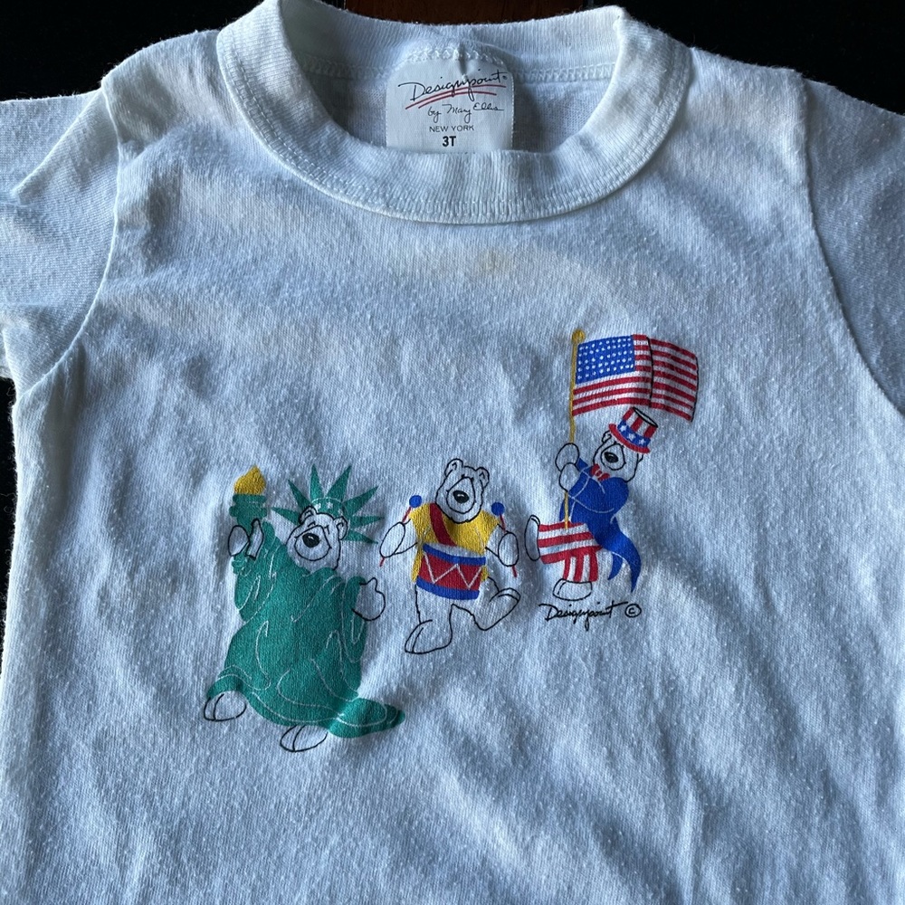 Vintage Patriotic Flag T Shirt 3T